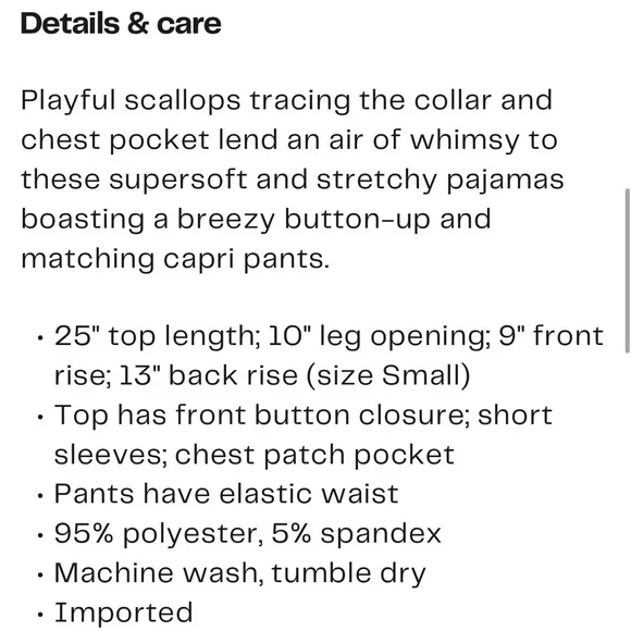 PJ Salvage Couture Rib Scallop Trim Aqua Pajama Set 2 Piece NWT L - Picture 4 of 5